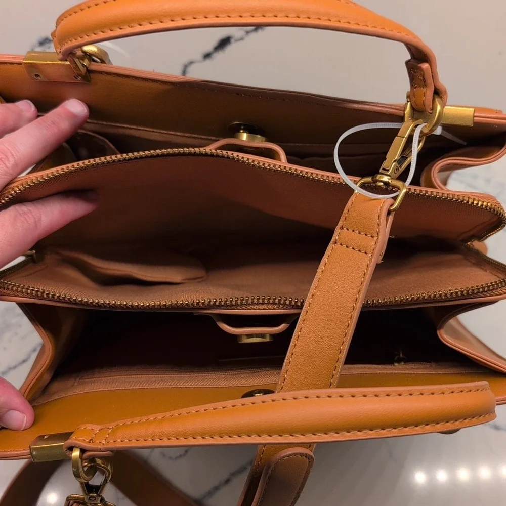 Steve Madden BMatteo 2 Caramel Satchel Convertible With Bifold Wallet NWT‎